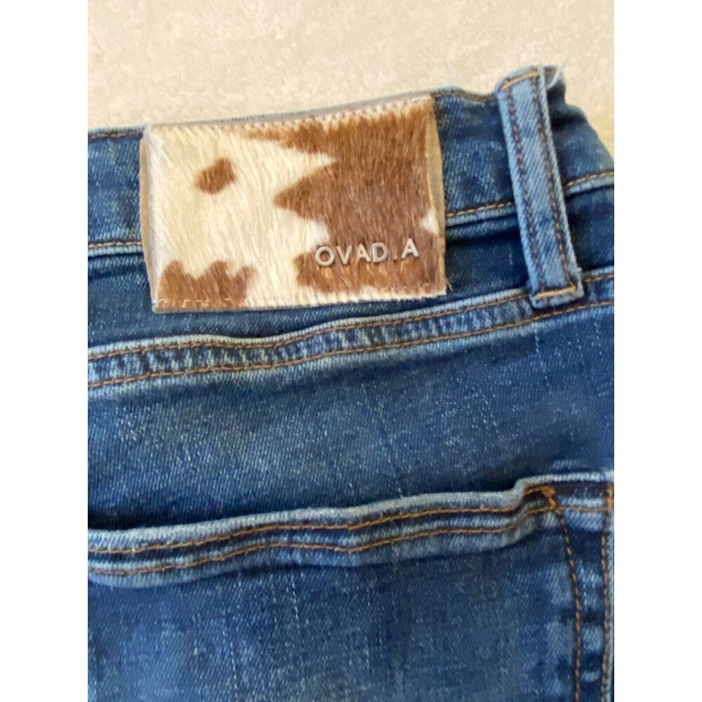 OVADIA Men's Blue Jeans Distressed Slim 002 Cotton Elastane Jeans Size 36X37